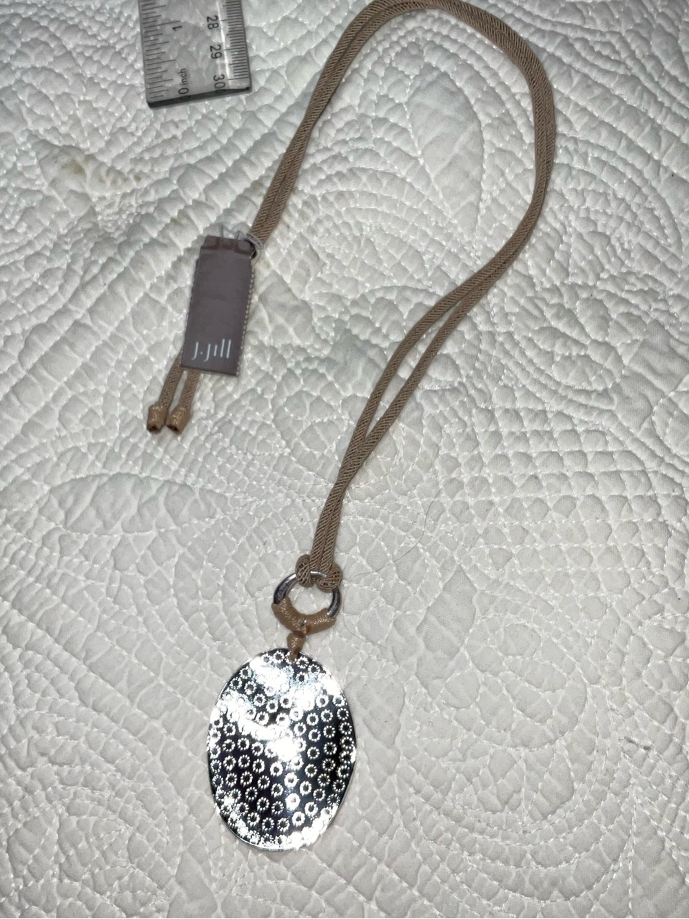 J. Jill Beige Cord Necklace with Silver Pendant - Picture 6 of 6